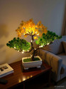 Moonex Artificial Bonsoi Tree with Sparrow for Living Room Decor with LED Light Bonsai Wild Artificial Plant  with Pot