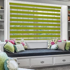 moonga polyester curtainzebra blinds for windows and doors with dual shade horizontal stripes sheer and solid fabric light controlblackout blinds waterproof green width 170xheight 130cm