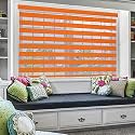 Moonga Polyester Curtain/Zebra Blinds for Windows and Doors with Dual Shade, Horizontal Stripes, Sheer and Solid Fabric, Light Control/Blackout Blinds, Waterproof (Orange) Width 144XHEIGHT 130CM
