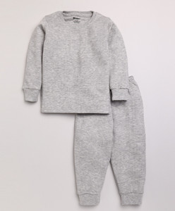 moonkids top - pyjama set thermal for baby boys  baby girls grey pack of 1