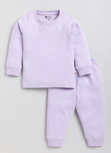moonkids top - pyjama set thermal for baby boys  baby girls purple pack of 1