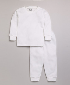 moonkids top - pyjama set thermal for baby boys  baby girls white pack of 1