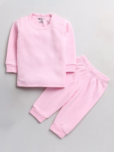 moonkids top - pyjama set thermal for boys  girls pink pack of 1