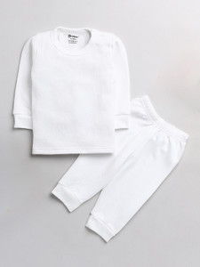 moonkids top - pyjama set thermal for boys  girls white pack of 1