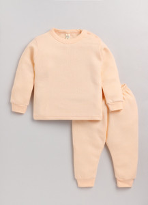 moonkids top - pyjama set thermal for boys  girls orange pack of 1