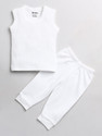MOONKIDS Top - Pyjama Set Thermal For Boys & Girls (White, Pack of 1)