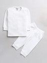 MOONKIDS Top - Pyjama Set Thermal For Boys & Girls (White, Pack of 1)
