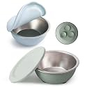 Moonkie Baby Bowls with Suction, Stainless Steel & Silicone Toddler Bowls with Lids, Seamless One-Piece Design Silicone Bowls for Babies 4 Months+, 13oz, BPA-Free, Lead-Free, Dishwasher Safe, 2 Pack