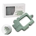 Moonkie Teething Toy, Safe &amp; Easy to Hold BPA Free Silicone Baby Soothing Teethers, Prevent Finger Sucking Teether Toys Best for Babies 0-6 6-12 Months (Crocodile Sage)