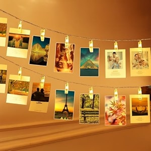 moonlitdreams 14-led photo clip string lights  usb powered decorative fairy lights for weddings birthdays amp home dcor  warm white led party lights for photo restaurant amp festival use