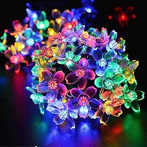 moonlitdreams 42 flower 12 meter led silicon flower curtain string window festival lights indoor outdoor home decoration series for diwali christmas wedding party home multi color