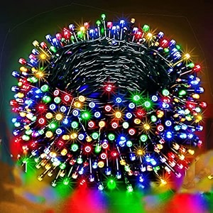 moonlitdreams 50 meter serial string led light comes with 8 modes changing controller for indoor amp outdoor home decoration diwali christmas patio garden yard multicolor pack of 1