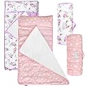 Moonsea Nap Mat for Toddlers Elephant with Pillow Blanket, Lightweight Fit for Toddler Preschool, Daycare, Travel Sleeping Bag Boys Girls, 21" x 50" Fit on a Standard Cot