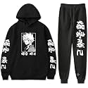 MOONSHINE Printed Anime Cotton Fleece Hoodie Black