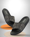 Moonwalk Women Slides (Black , 7)
