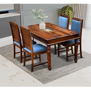 moonwooden sheesham wooden 4 seater dining table with cushioned chairsolid wood 4 seater dinning table for home office amp hotel  dining room sets for restraunts 4 seater honey4s