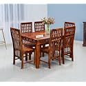 MoonWooden Sheesham Wood 6 Seater Dining Table with 6 Chairs for Home Dining Room Kitchen Hotel Solid Wooden Six Seater Dining Set (Honey Finish)