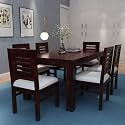 MoonWooden Solid Sheesham Wood 6 Seater Dining Table Set Dining Table with 6 Chairs Dinner Table Set for Dinning Room Home,Hotel and Office (Mahogany, 6 Seater), Brown