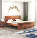 MoonWooden Solid Sheesham Wood Queen Size without storage Bed For Bed Room/Guest Room/Hotel Solid Wood Queen Bed, 210 cm x 163 cm (6.89 ft x 5.35 ft)
