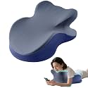 MOONYOOY Ergonomic Zoned Memory Foam Wedge Pillow for Bed, Prone Sleeping & Reading Cushion with Unibody Incline, Targeted Support for Stomach Sleepers & Back Pain Relief, Washable Cover, Blue