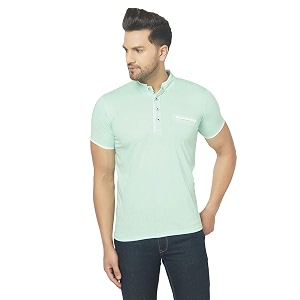 men39s cotton blend half sleeve henley t-shirt