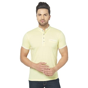men39s cotton blend half sleeve henley t-shirt