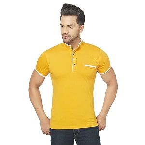 men39s cotton blend half sleeve henley t-shirt