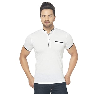 men39s cotton blend half sleeve henley t-shirt