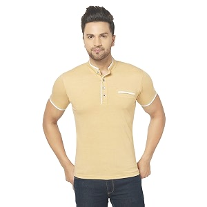 men39s cotton blend half sleeve henley t-shirt