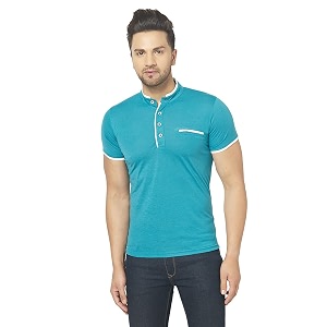 men39s cotton blend half sleeve henley t-shirt
