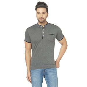 men39s cotton blend half sleeve henley t-shirt