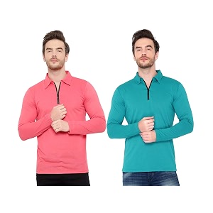 Mens Full Sleeve Zip Collared Neck Pack