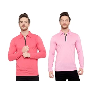 Mens Full Sleeve Zip Collared Neck Pack