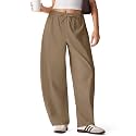MOOSLOVER Women Linen Lightweight Barrel Pants Drawstring Comfort Casual Lounge Pants Baggy Loose Ankle Pants with Pocket