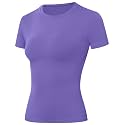 Moozava Women's Compression Shirt Short Sleeve Workout Tops Athletic T-Shirts Base Layer for Gym Running Yoga Sports
