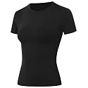 Moozava Women's Compression Shirt Short Sleeve Workout Tops Athletic T-Shirts Base Layer for Gym Running Yoga Sports