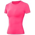 Moozava Women's Compression Shirt Short Sleeve Workout Tops Athletic T-Shirts Base Layer for Gym Running Yoga Sports