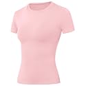 Moozava Women's Compression Shirt Short Sleeve Workout Tops Athletic T-Shirts Base Layer for Gym Running Yoga Sports