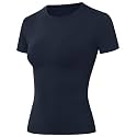 Moozava Women's Compression Shirt Short Sleeve Workout Tops Athletic T-Shirts Base Layer for Gym Running Yoga Sports
