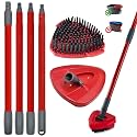 Mop Handle for Ocedar, Scrub Brush and Spin Mop Base Compatible with O Cedar EasyWring 1 Tank Spin Mop,4-Section Spin Mop Handles and Base for EasyWring Spin Mops