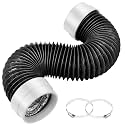 MOPHA 5FT 4" Dryer Vent Hose with Rubber Seal, Heavy Duty Flexible Aluminum