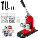 Mophorn Button Maker 32mm 1.25Inch Button Maker Machine Badge Punch Press Pin Button Maker with Free 1000 Pcs Button Parts and Circle Cutter (1000pcs 32mm 1.25inch), Red