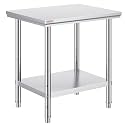 Mophorn Commercial Worktable &amp; Workstation 24 x 30 x 32 Inch Stainless Steel Work Table Heavy Duty Commercial Food Prep Work Table for Home, Kitchen, Restaurant Metal Prep Table with Adjustable Feet