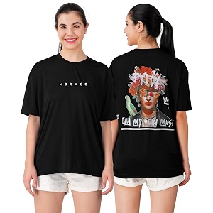Womens Casual Printed Round Neck Loose Fit