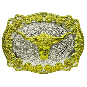 moranse usa america cowboy western long horns bull texas style belt buckle