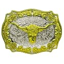 Moranse USA America Cowboy Western Long Horns Bull Texas Style Belt Buckle