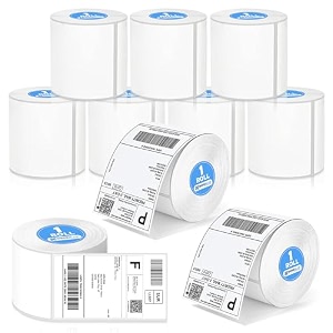 moreblue direct thermal shipping labels 4x6 inch 10 roll 4000 labels roll premium self-adhesive strong sticky labels jam-free smudge-proof thermal printer labels for courier amp online sellers