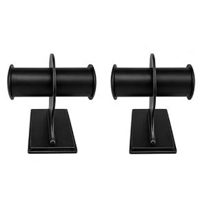 morel jewel black 1 roll bangle plastic jewelry stand - imitation jewellery display for showroom and bangle holder pack 2 1-roll-bengal-stand-black-pack2