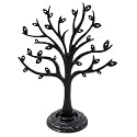 morel JEWEL TREE PLASTIC EARRING ORGANIZERS - EARRING HOLDER WITH 29 HOLES FOR STUDS, EARRING,HANGING EARRINGS, DISPLAY STORAGE STAND - BLACK WITH PLASTIC BASE.