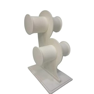 morel jewel white 2 roll bangle plastic jewelry stand - imitation jewellery display for showroom and bangle holder